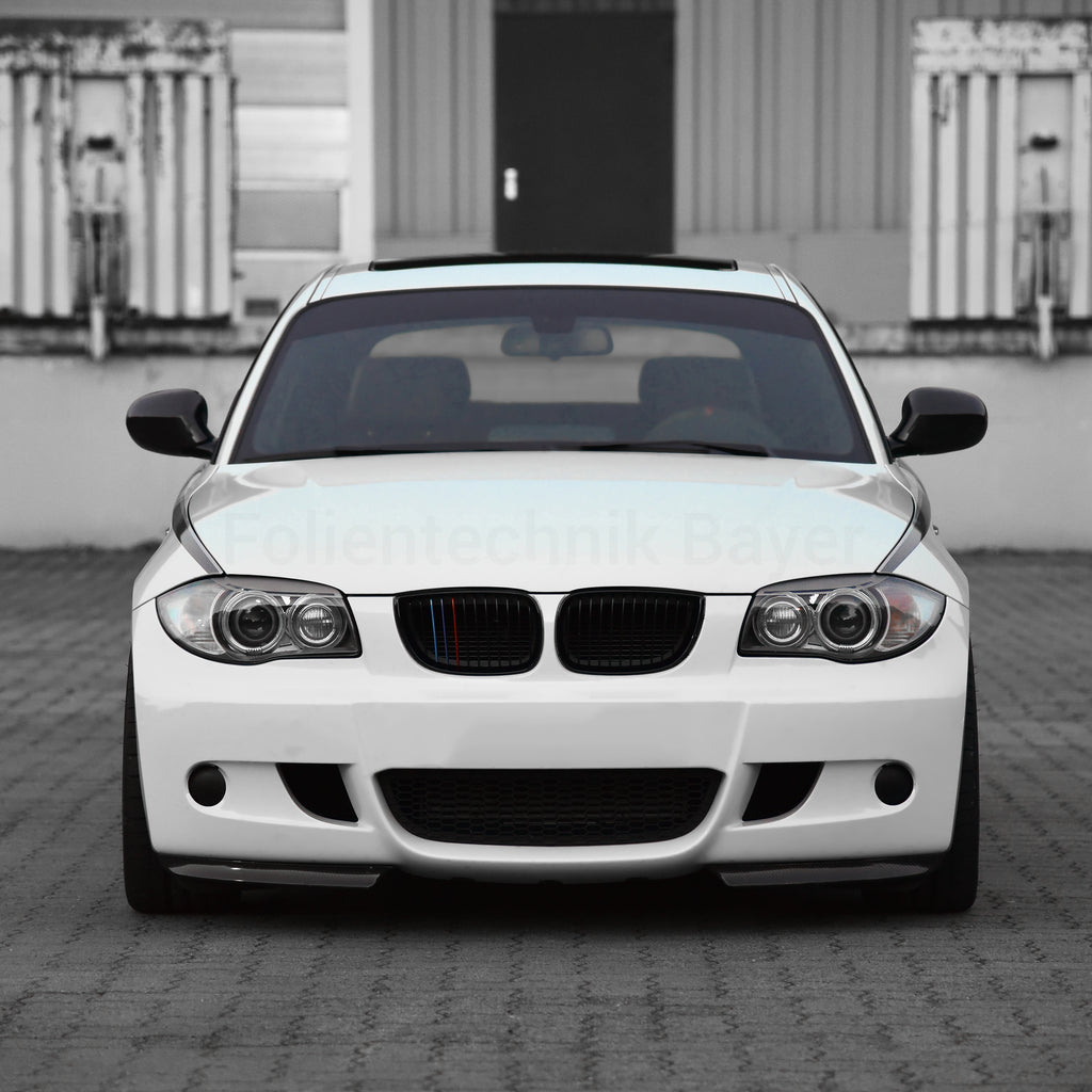 LCI Scheinwerferblenden für BMW 1er e81 e82 e87 e88 – 2-teiliges Folienset, Tuning Aufkleber, Böser Blick, passgenau, selbstklebend & wetterfest