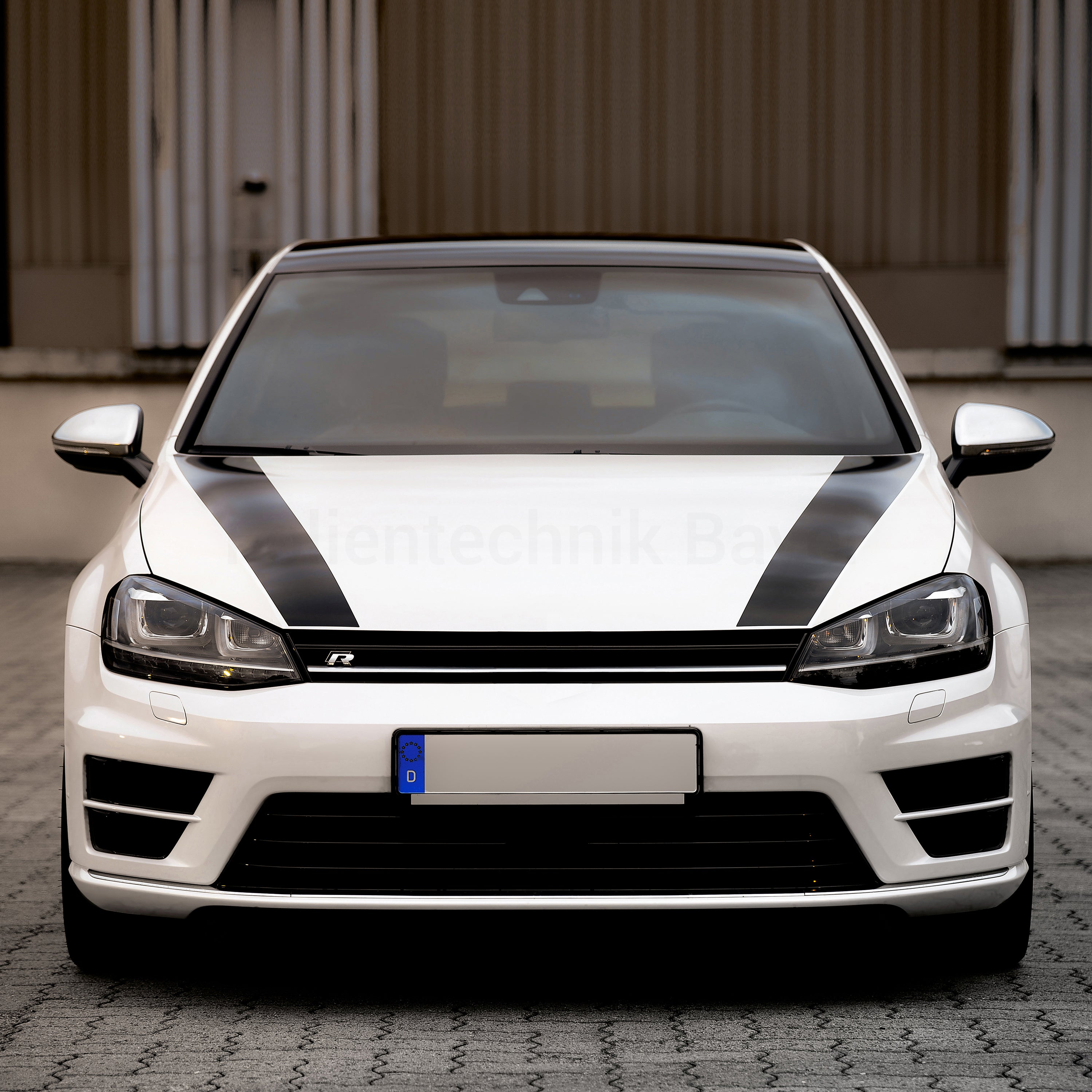 Motorhauben Streifen – 2-teiliges Auto Racing Stripes Folienset, Tuning Aufkleber, universell passend, selbstklebend & wetterfest