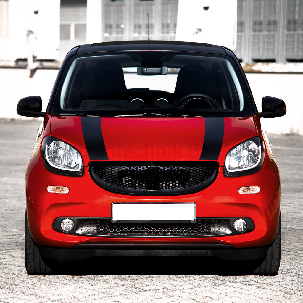 Motorhauben Streifen – 2-teiliges Auto Racing Stripes Folienset, Tuning Aufkleber, universell passend, selbstklebend & wetterfest