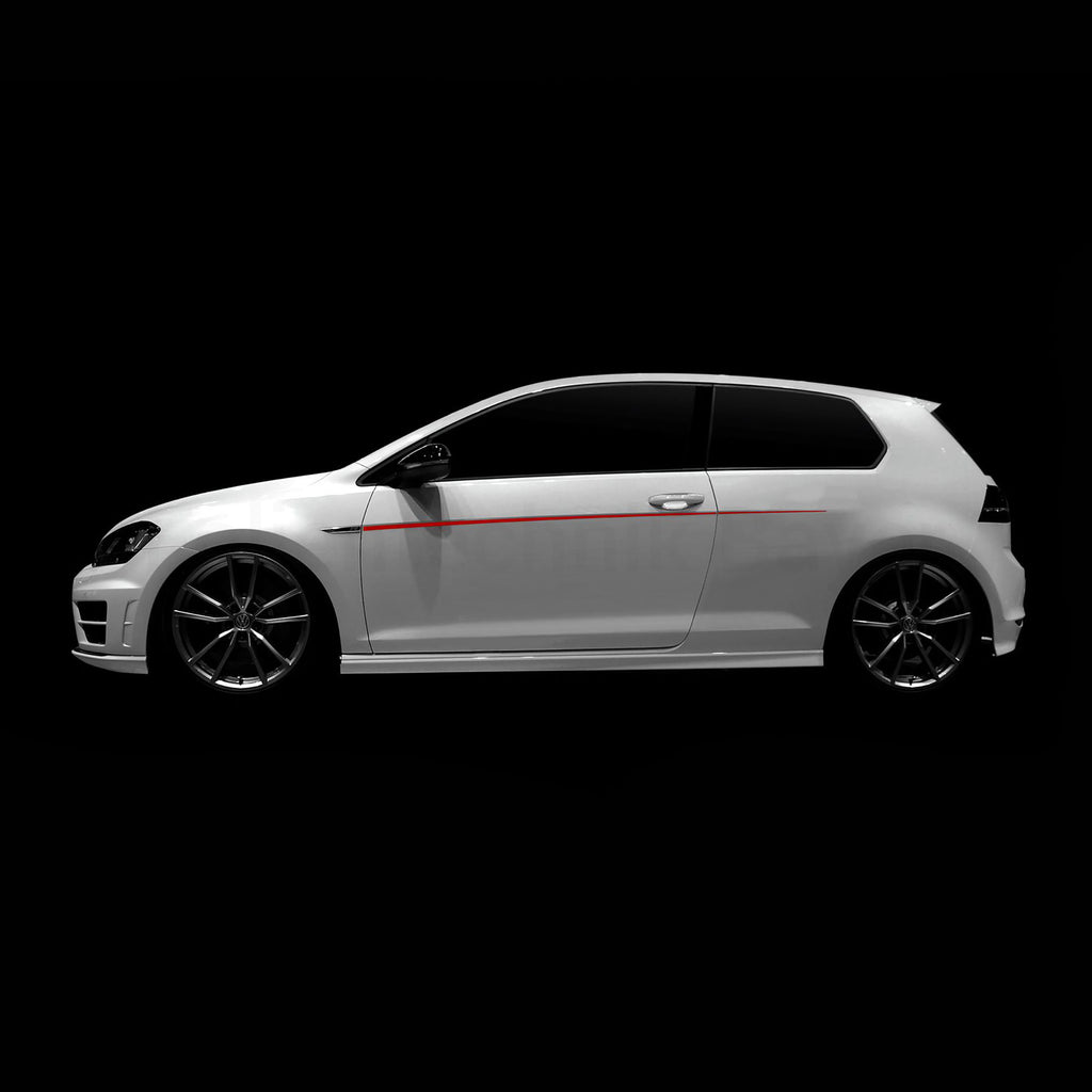 Seitenstreifen für VW Golf 7 – 4-teiliges Racing Stripes Folienset, Tuning Aufkleber, passgenau, selbstklebend & wetterfest