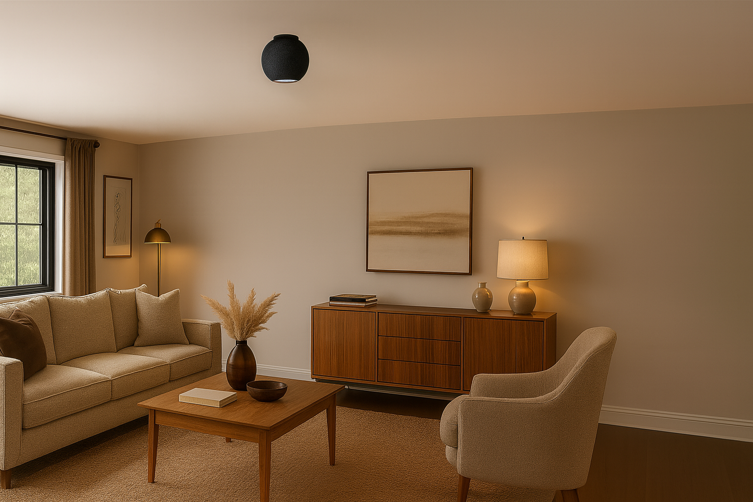 Deckenhalterung für HomePod mini – stabile Lautsprecher Halterung aus ABS-Kunststoff, unauffällige Deckenmontage mit 3-Krallen-Clip, kabelfreundlich, inkl. Schraube & Dübel