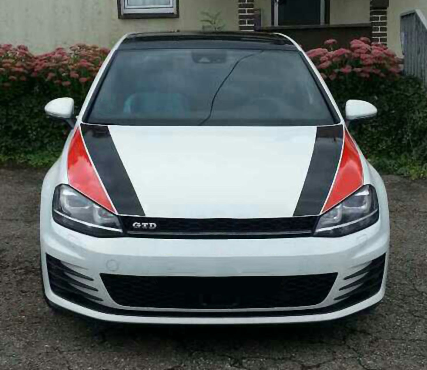 Motorhaubenstreifen für VW Golf 7 – 4-teiliges Racing Stripes Folienset, Tuning Aufkleber, passgenau, selbstklebend & wetterfest